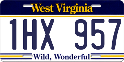 WV license plate 1HX957
