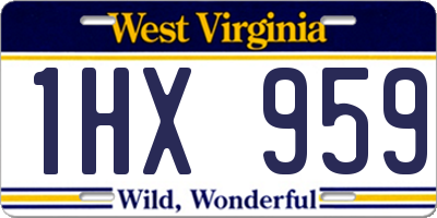 WV license plate 1HX959