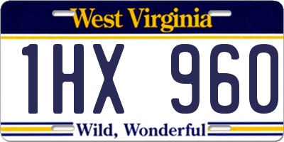 WV license plate 1HX960