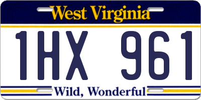 WV license plate 1HX961