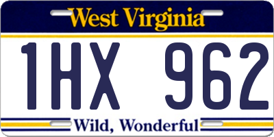 WV license plate 1HX962