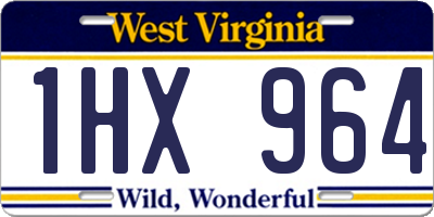 WV license plate 1HX964