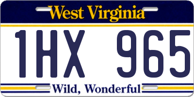 WV license plate 1HX965