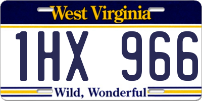 WV license plate 1HX966