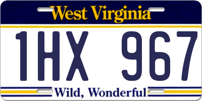 WV license plate 1HX967