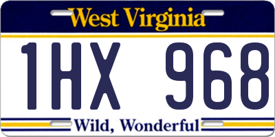 WV license plate 1HX968