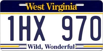 WV license plate 1HX970