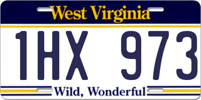 WV license plate 1HX973