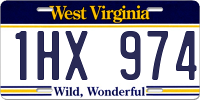 WV license plate 1HX974