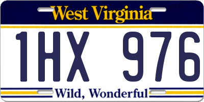 WV license plate 1HX976
