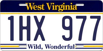 WV license plate 1HX977