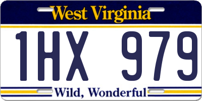 WV license plate 1HX979