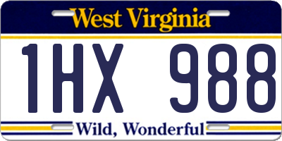 WV license plate 1HX988
