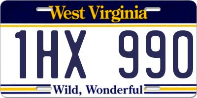 WV license plate 1HX990