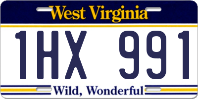 WV license plate 1HX991