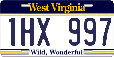 WV license plate 1HX997