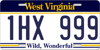 WV license plate 1HX999