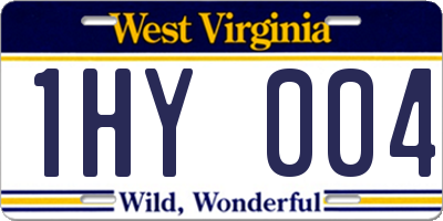 WV license plate 1HY004