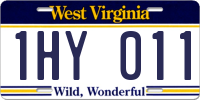 WV license plate 1HY011