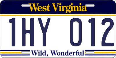 WV license plate 1HY012