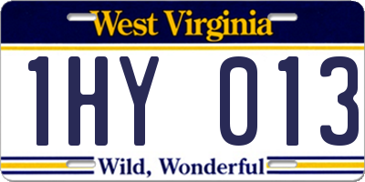 WV license plate 1HY013