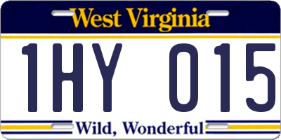 WV license plate 1HY015