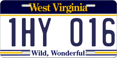 WV license plate 1HY016