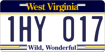 WV license plate 1HY017