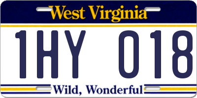 WV license plate 1HY018