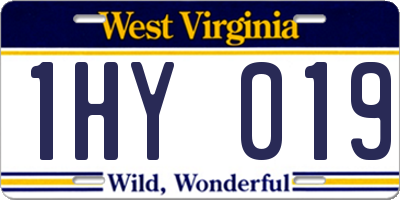 WV license plate 1HY019