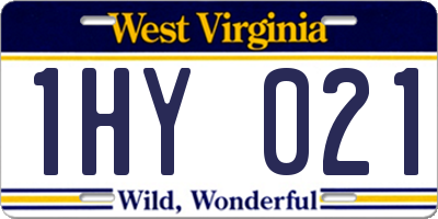 WV license plate 1HY021