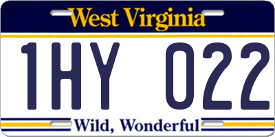 WV license plate 1HY022
