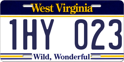 WV license plate 1HY023