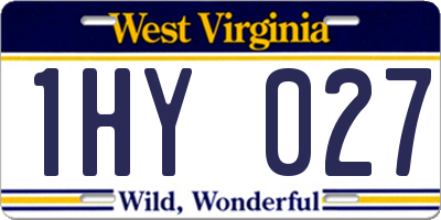 WV license plate 1HY027