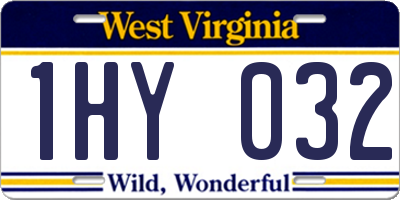 WV license plate 1HY032