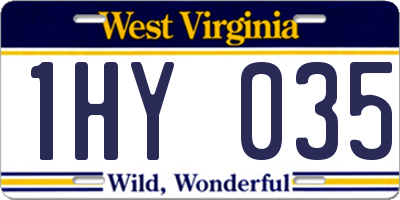 WV license plate 1HY035