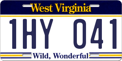 WV license plate 1HY041