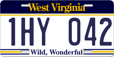 WV license plate 1HY042