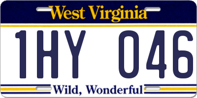 WV license plate 1HY046