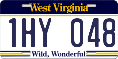 WV license plate 1HY048
