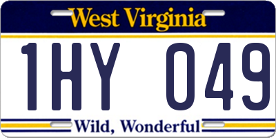 WV license plate 1HY049