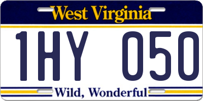 WV license plate 1HY050