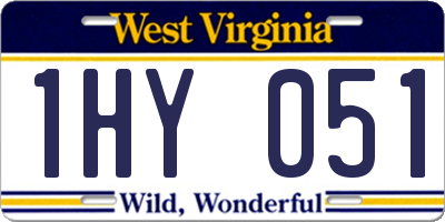 WV license plate 1HY051