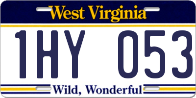 WV license plate 1HY053