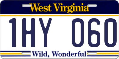 WV license plate 1HY060