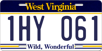 WV license plate 1HY061