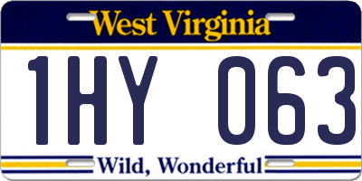 WV license plate 1HY063