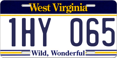 WV license plate 1HY065