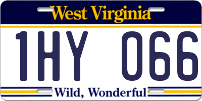 WV license plate 1HY066