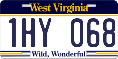 WV license plate 1HY068
